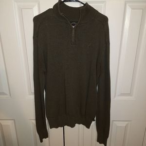 Mens Alpha Industries Sweater, 1/4 zip, XL Olive